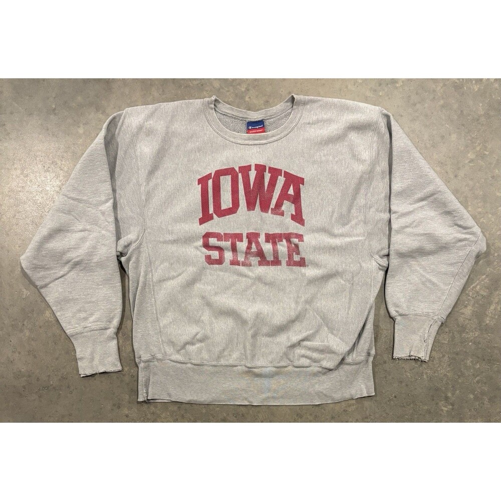 Thrashed VTG 90s CHAMPION Iowa State Cyclones Reverse Weave Sweatshirt XL